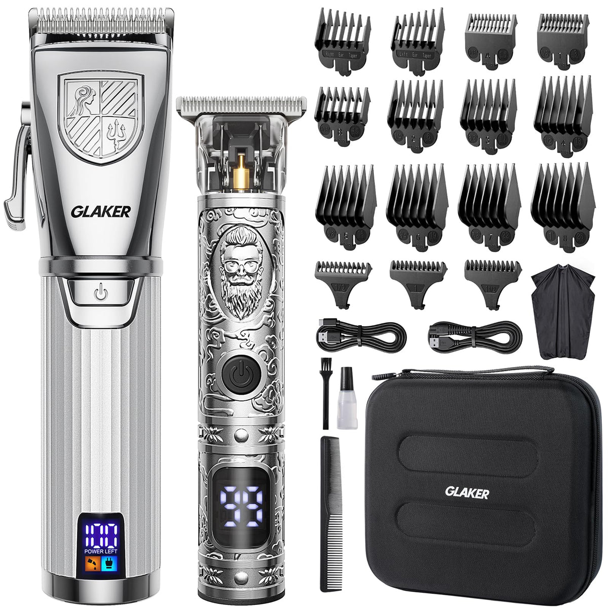 AuraMivo™ GLAKER Professional Cordless Hair Clippers & Trimmer Kit